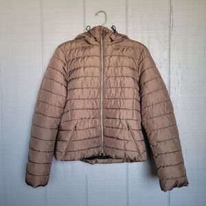 Zara Women's Gray Puffer Jacket Coat. Size L